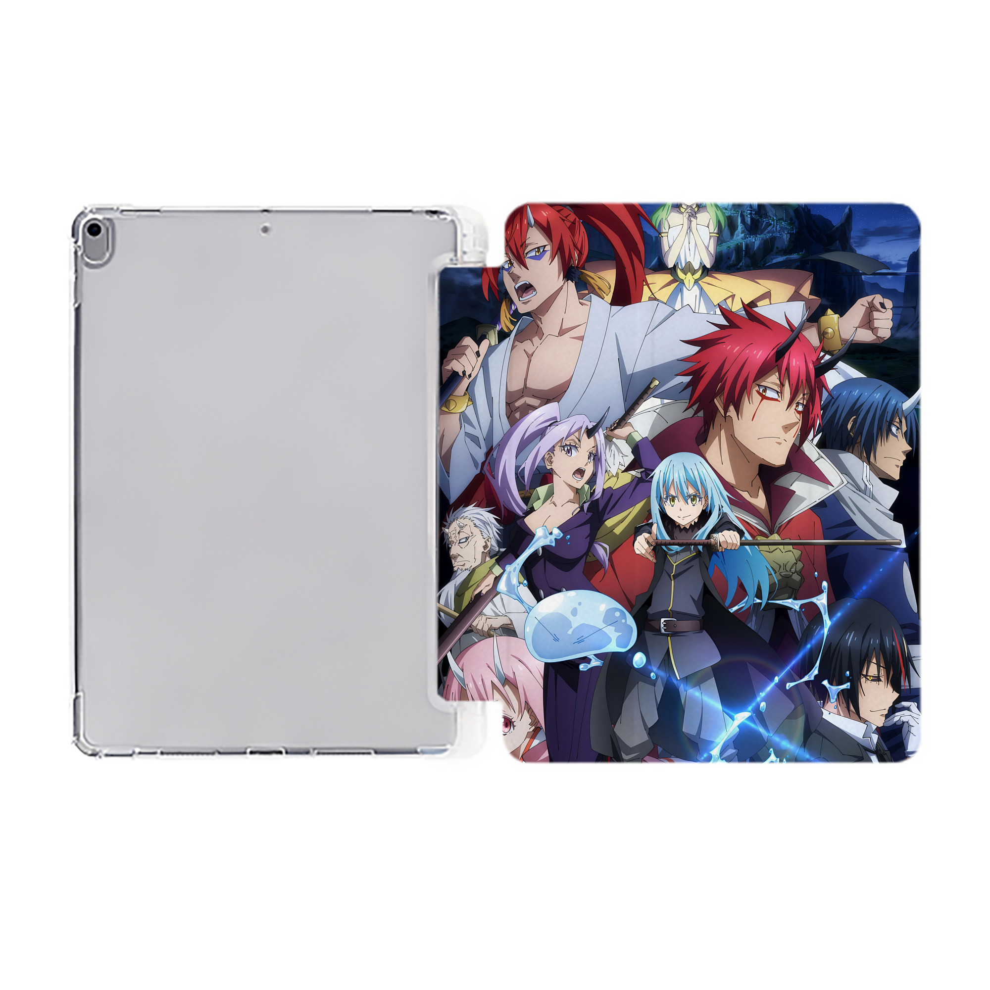 （画像用） 転スラ Regarding Reincarnated to Slime IPad ケース ペン収納付き 三つ折りスタンド PUレザー×シリコン 対応機種9.5/10.5/10.9インチ